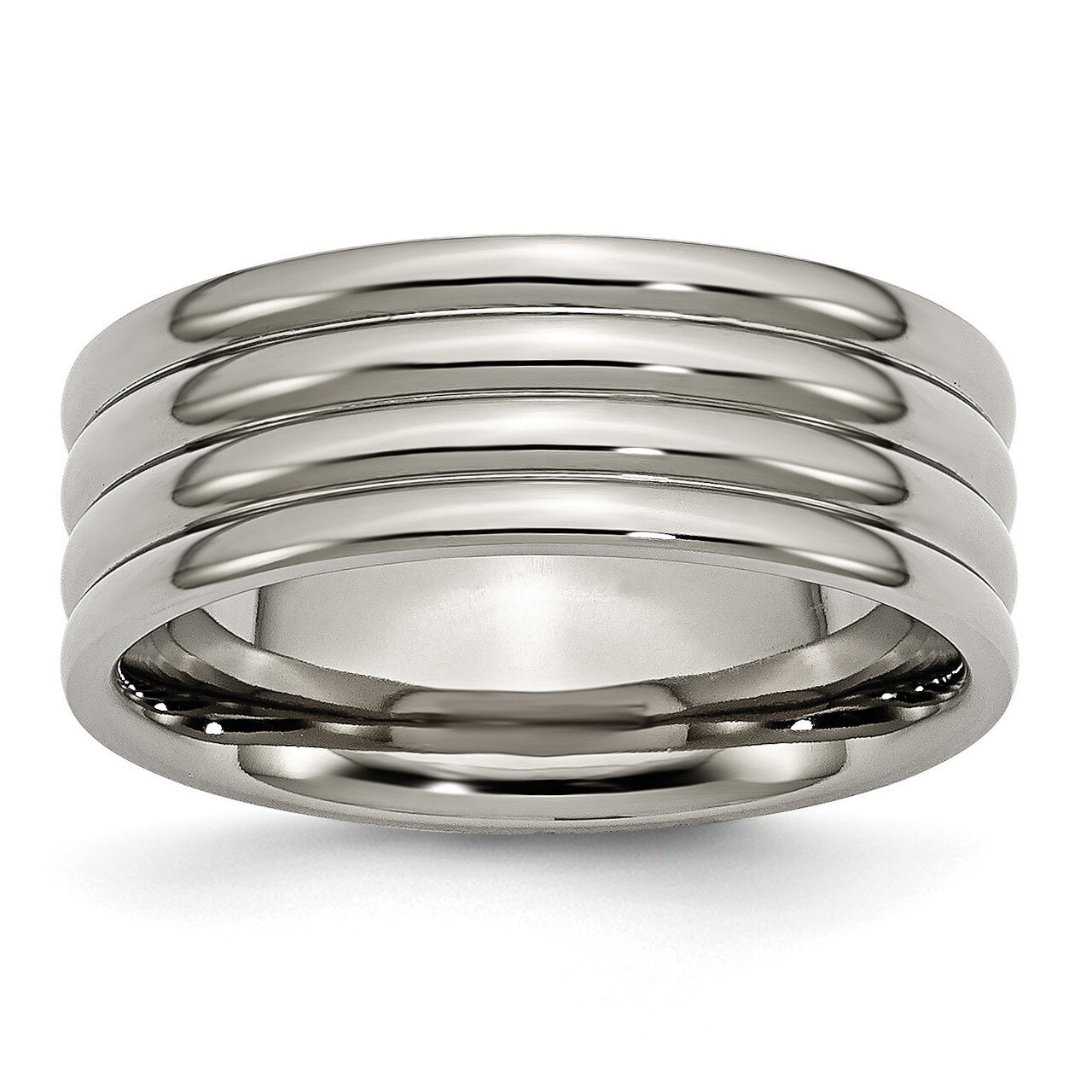 Grooved 8mm Polished Band Titanium TB181-10