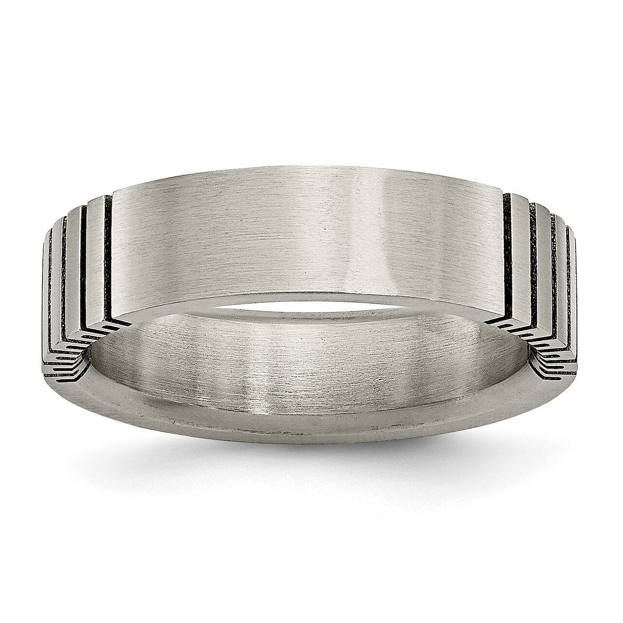 Flat Grooved 6mm Brushed Band Titanium TB201-10.5