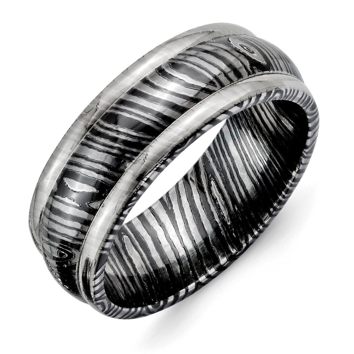 Timoku Tri-Domed Ridged Edge 8mm Band TB412-11