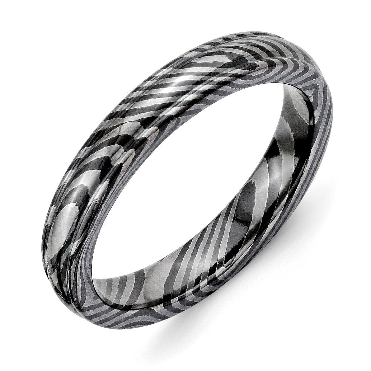 Timoku Tri-Domed Ridged Edge 4mm Band TB413-10.5