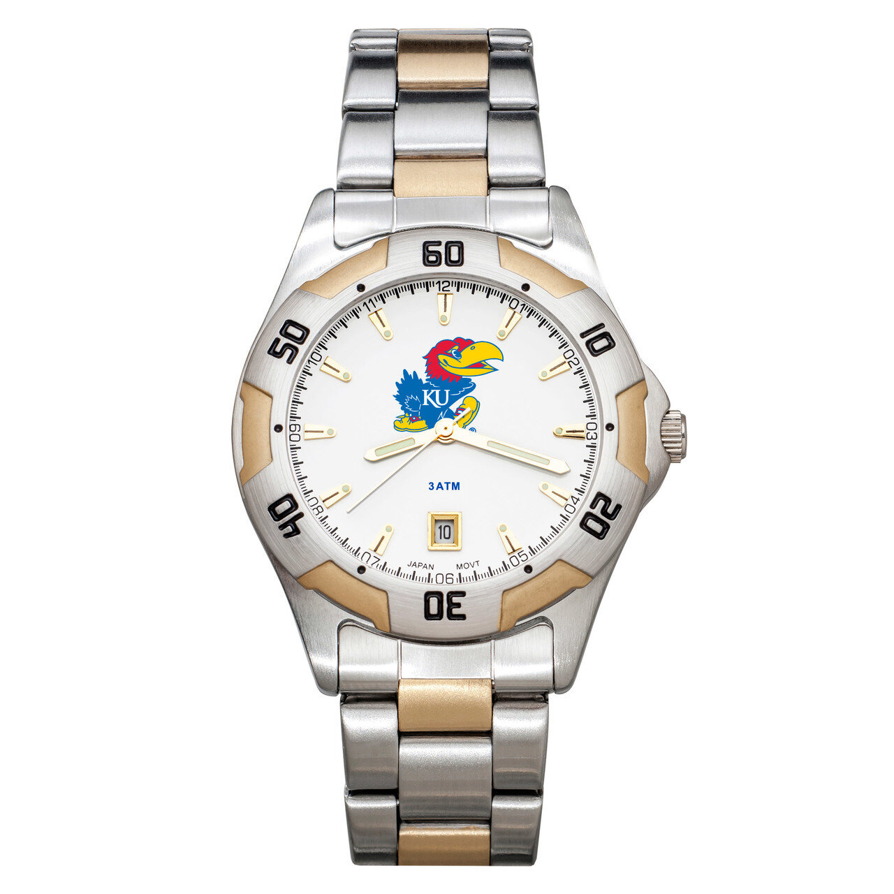 University of Kansas All-Pro Men's Two-Tone Watch with Bracelet UKS153