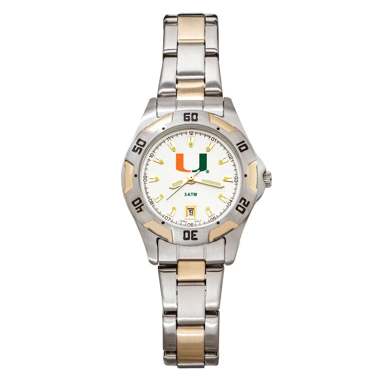 University of Miami All-Pro Women&#39;s Two-Tone Watch with Bracelet UMF154