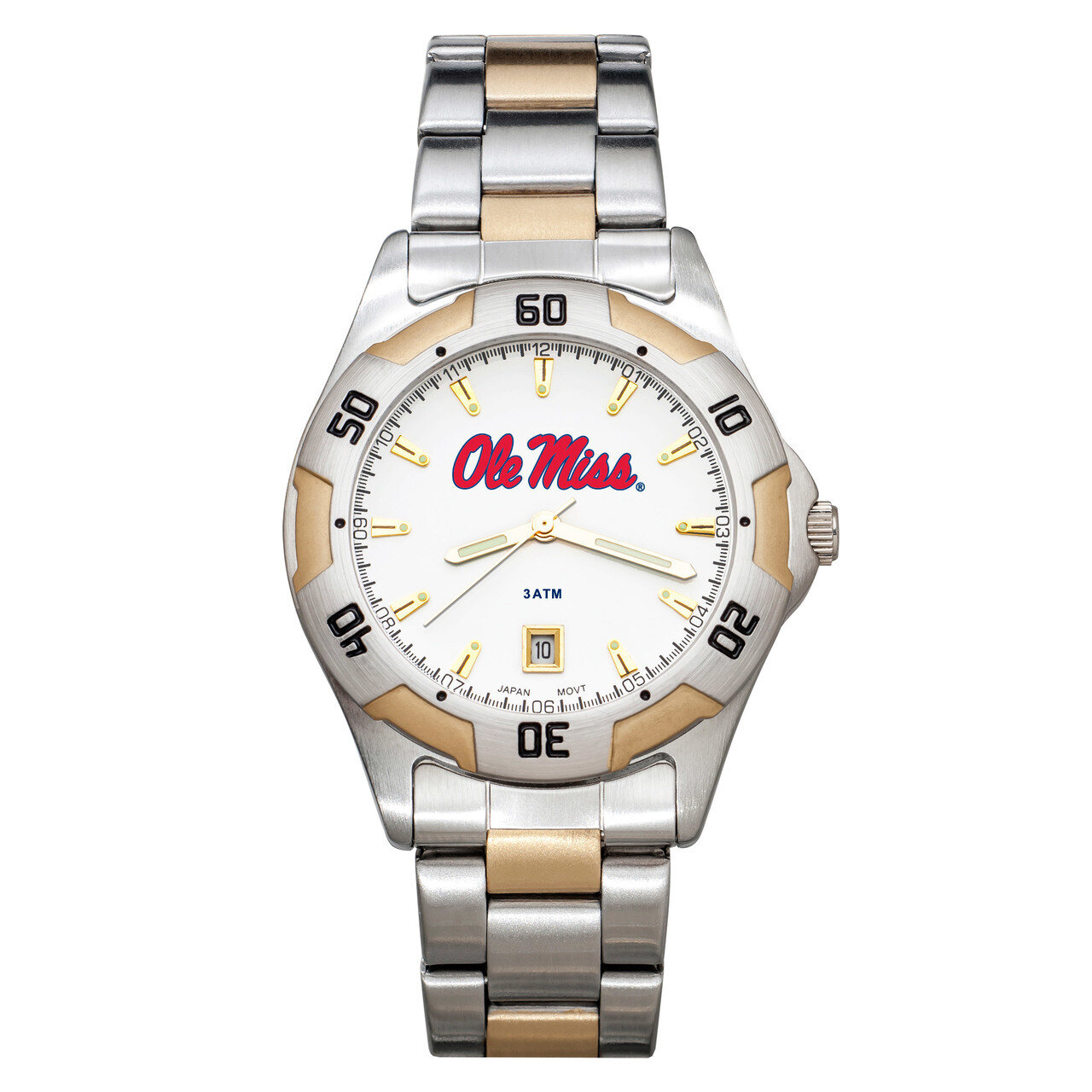 University of Miss All-Pro Men&#39;s Two-Tone Watch with Bracelet UMS153