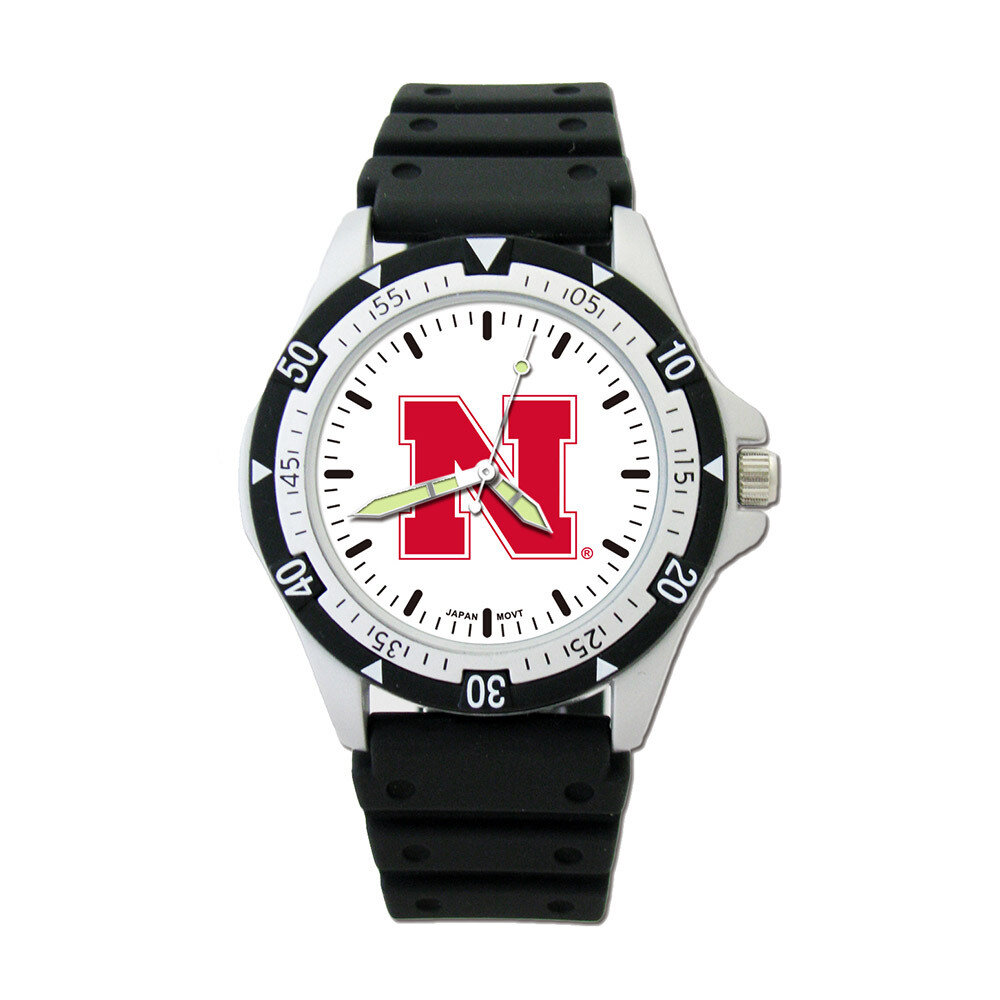 University of Nebraska Option Sport Watch with Pu Rubber Str UNE235