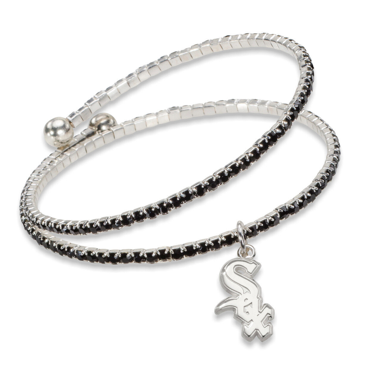 Chicago White Sox Amped Logo Crystal Bracelet WHI077BR-CR