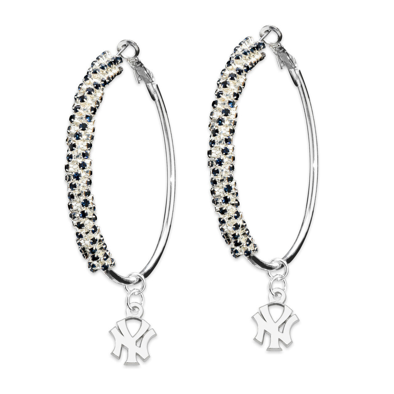 New York Yankees Amped Logo Crystal Earrings YAN077ER-CR