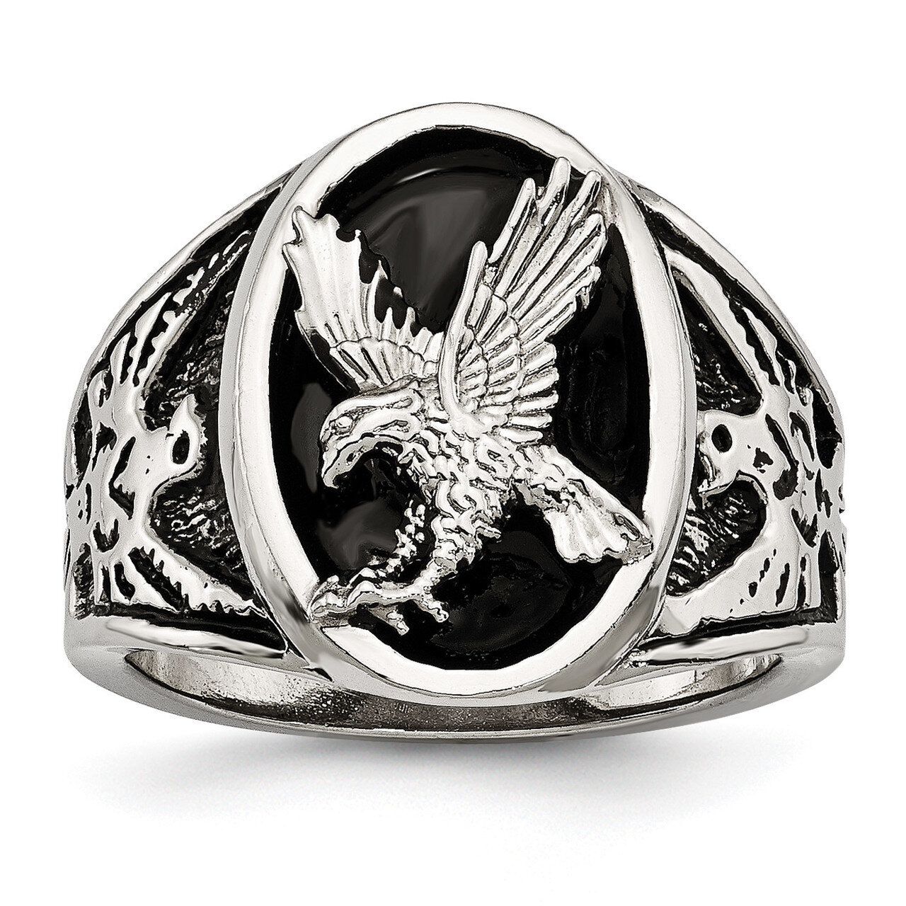 Eagle Ring Stainless Steel Polished Enameled SR595 by Chisel, MPN: SR595, 886774642871
