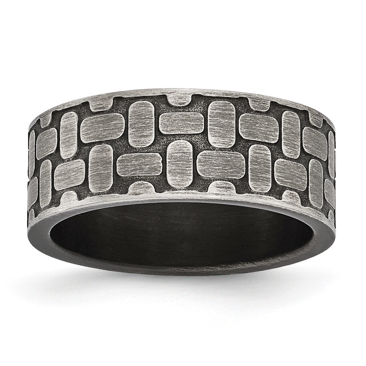 Antiqued Textured Ring Stainless Steel Brushed SR597 by Chisel, MPN: SR597, 886774581453