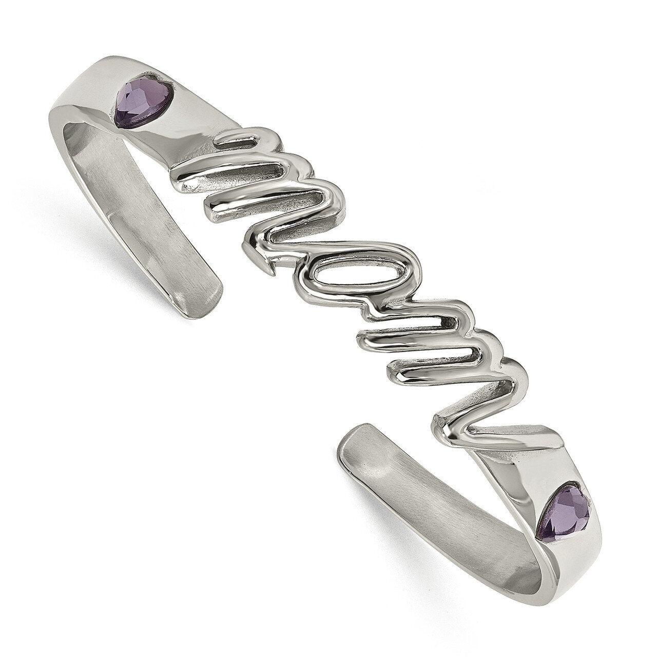 CZ Mom Bangle Stainless Steel Polished SRB1669 by Chisel, MPN: SRB1669, 191101647314