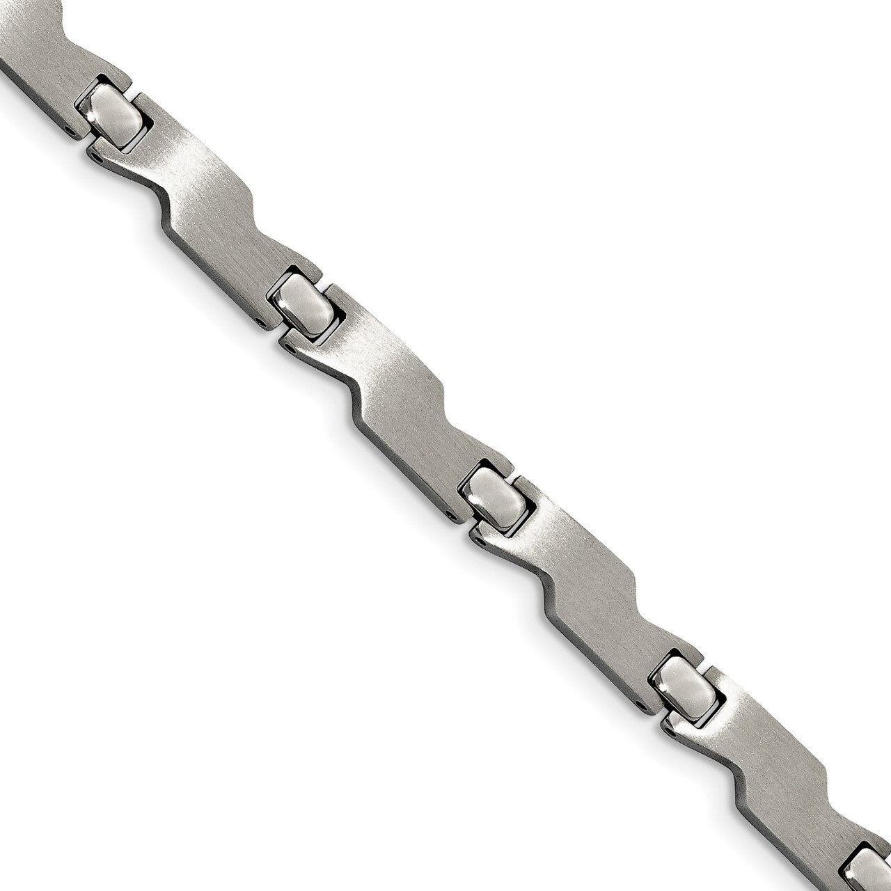 8 Inch Bracelet Stainless Steel Brushed and Polished SRB1673-7.75
