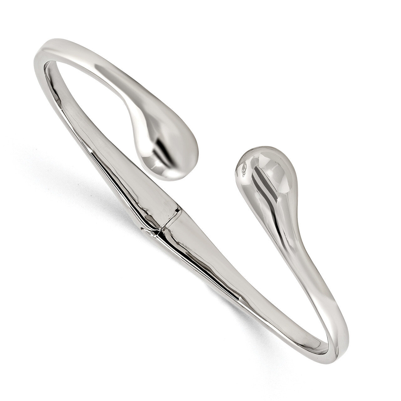 Hinged Cuff Bangle Stainless Steel Polished SRB1842 by Chisel, MPN: SRB1842, 191101603747