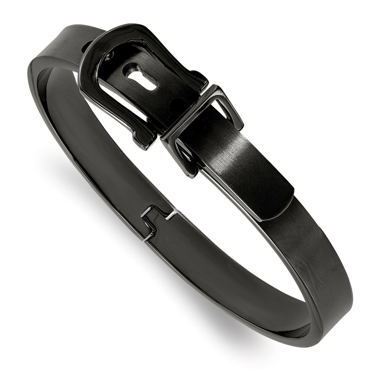 IP-plated Buckle Hinged Bangle Stainless Steel Brushed Black SRB1861 by Chisel, MPN: SRB1861, 19110…