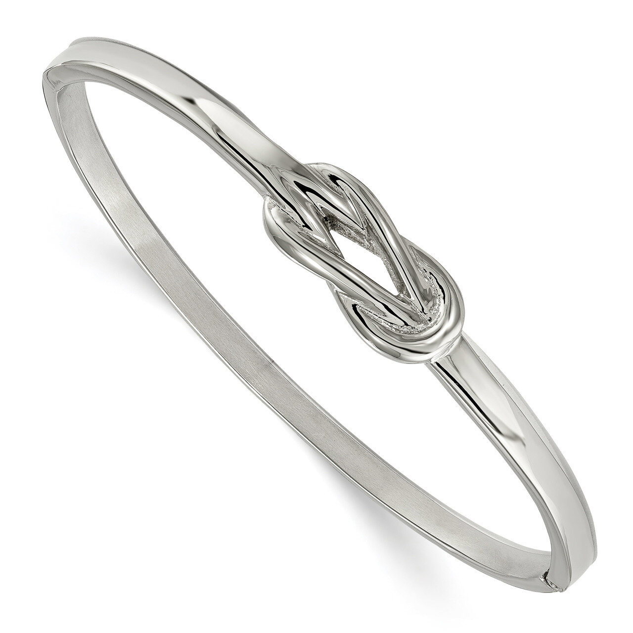 Knot Hinged Bangle Stainless Steel Polished SRB1863