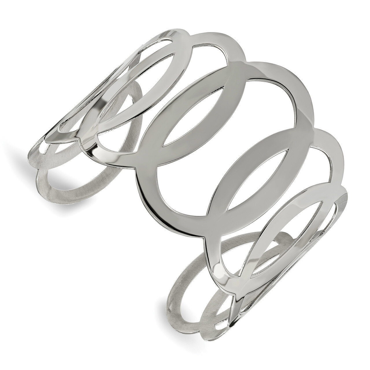 58.00mm Cuff Bangle Stainless Steel Polished SRB1880 by Chisel, MPN: SRB1880, 191101016127