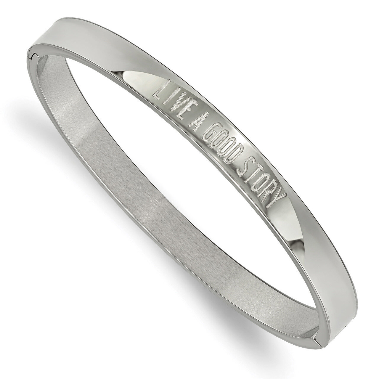Live a Good Story 6mm Hinged Bangle Stainless Steel Polished SRB1892 by Chisel, MPN: SRB1892, 19110…