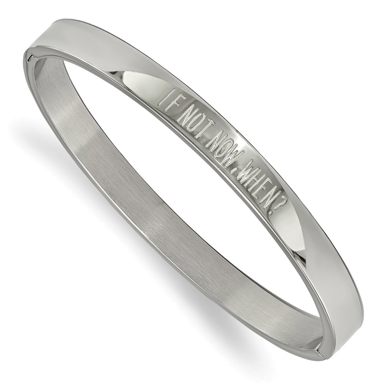 If Not Now When 6mm Hinged Bangle Stainless Steel Polished SRB1894 by Chisel, MPN: SRB1894, 1911010…