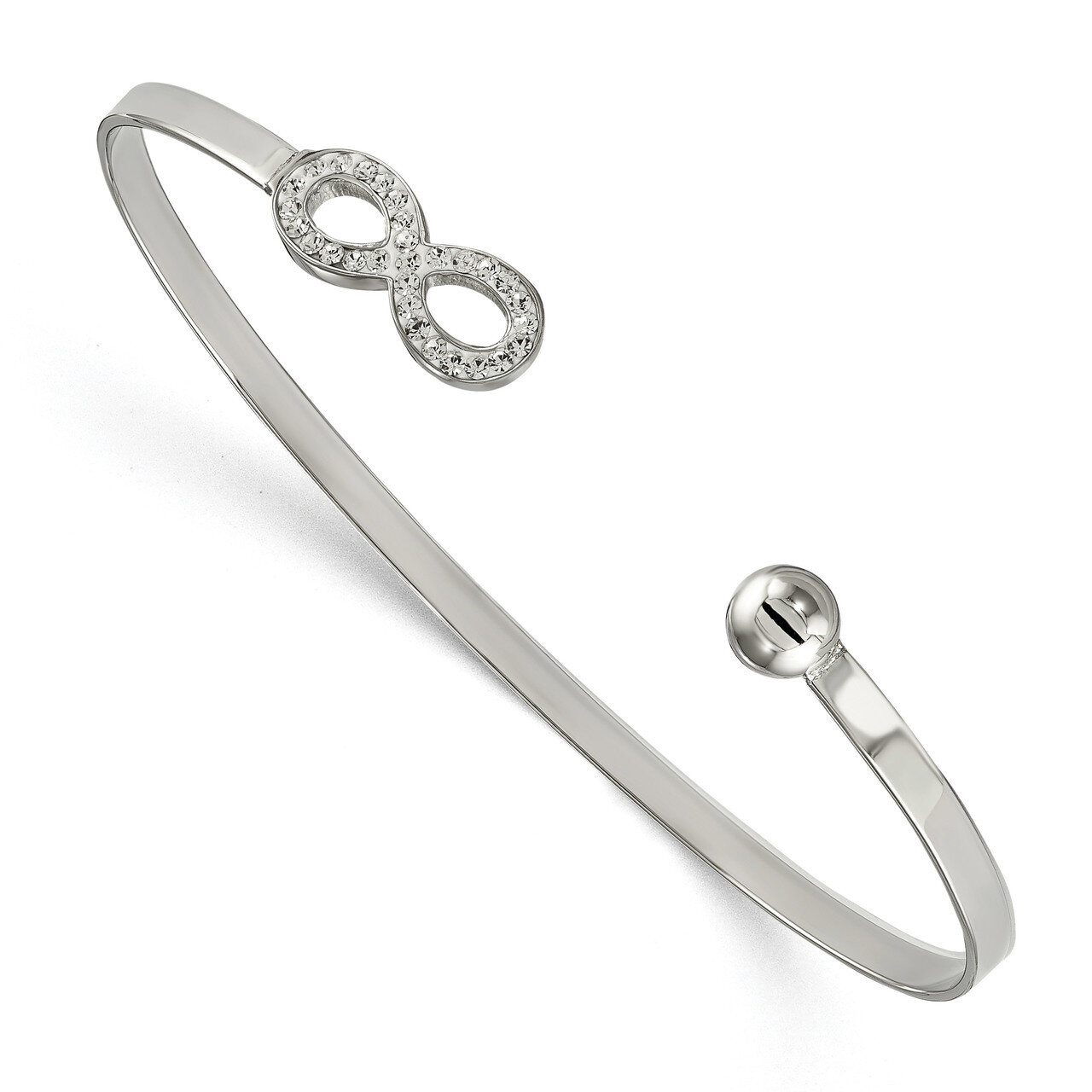 Preciosa Crystal Infinity Cuff Bangle Stainless Steel Polished SRB1898 by Chisel, MPN: SRB1898, 191…