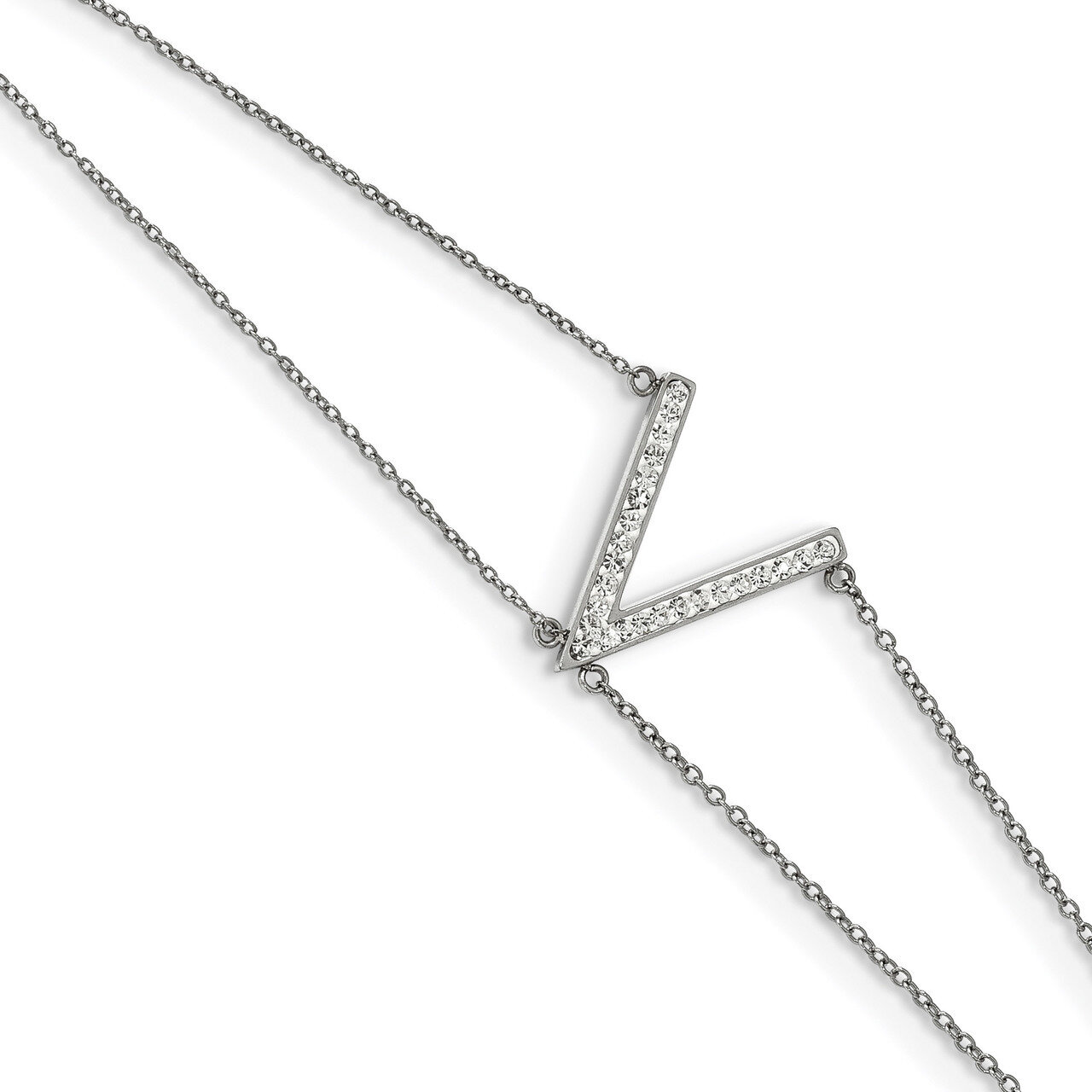 Preciosa Crystal MultiStrand 2 Inch Extender Bracelet Stainless Steel Polished SRB1908-7.5 by Chise…