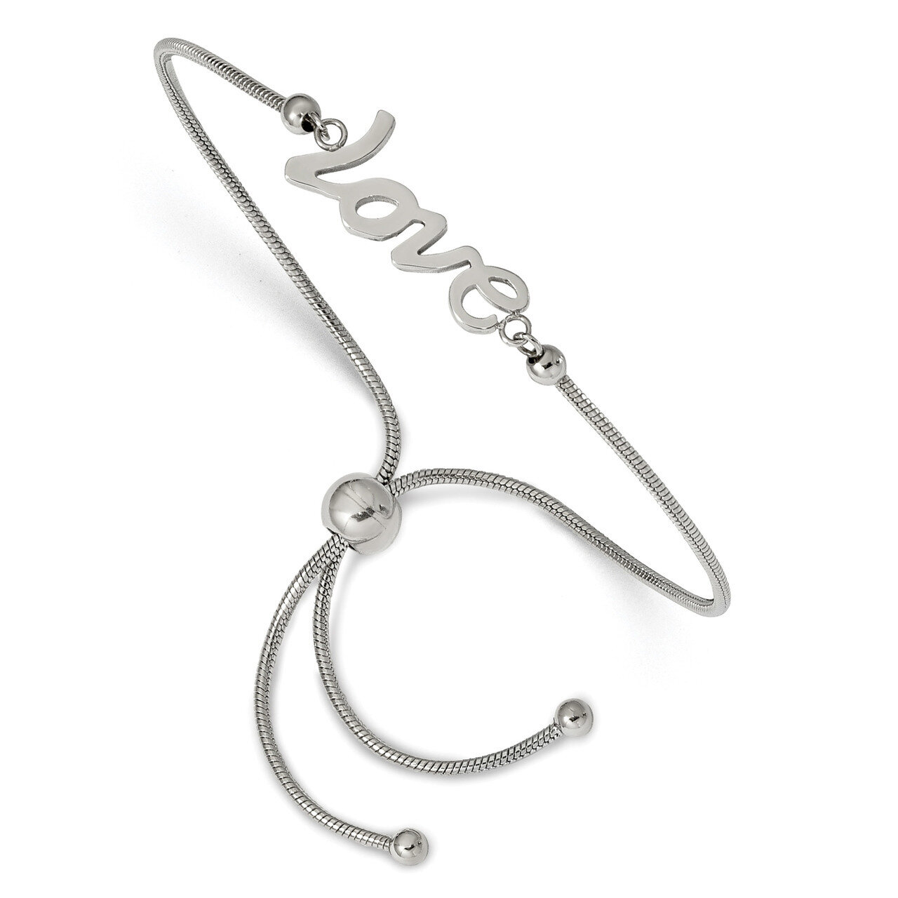 LOVE Adjustable Bracelet Stainless Steel Polished SRB1929 by Chisel, MPN: SRB1929, 191101014826
