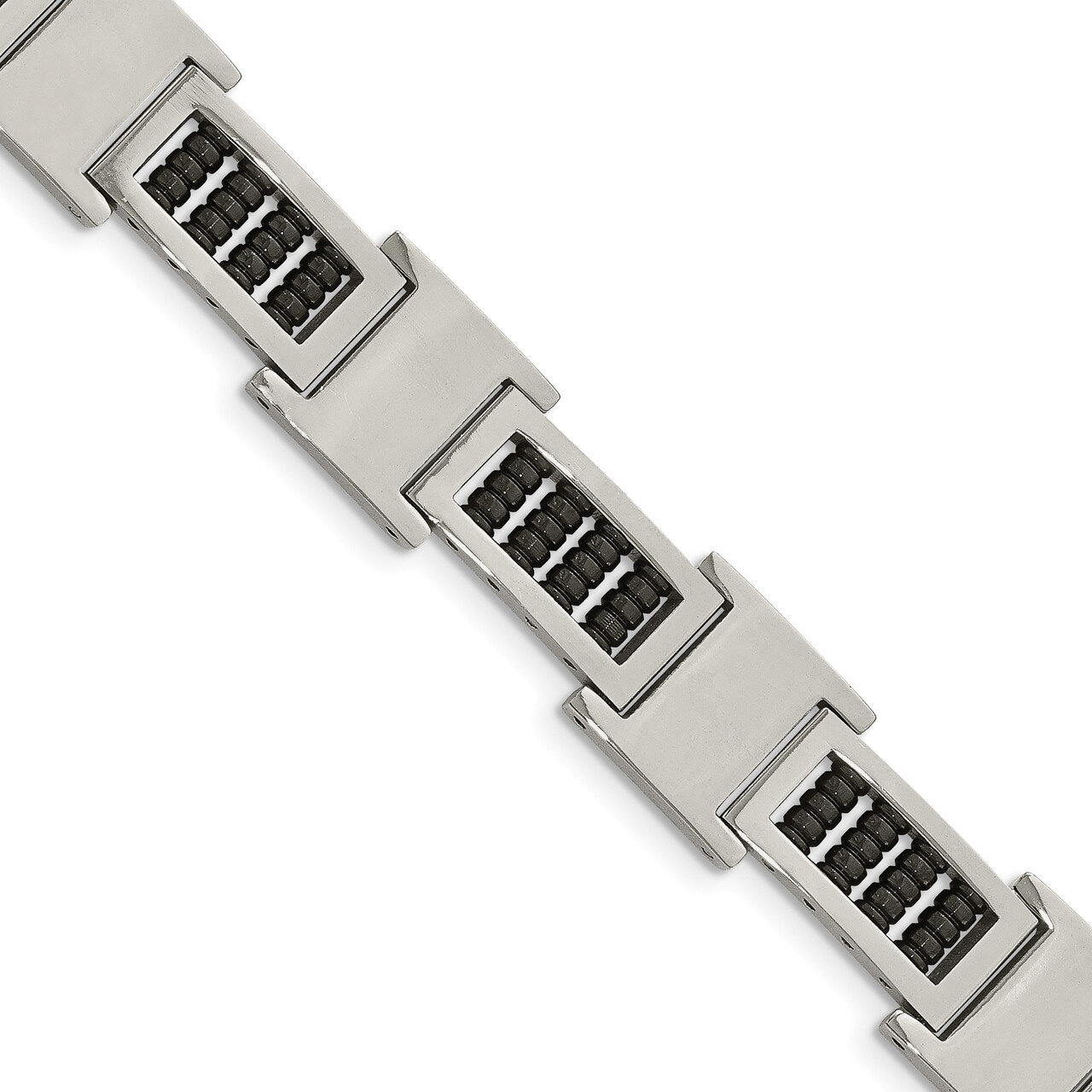 Black IP Link Bracelet Stainless Steel Polished SRB1978-8.5 by Chisel, MPN: SRB1978-8.5, 1911016459…