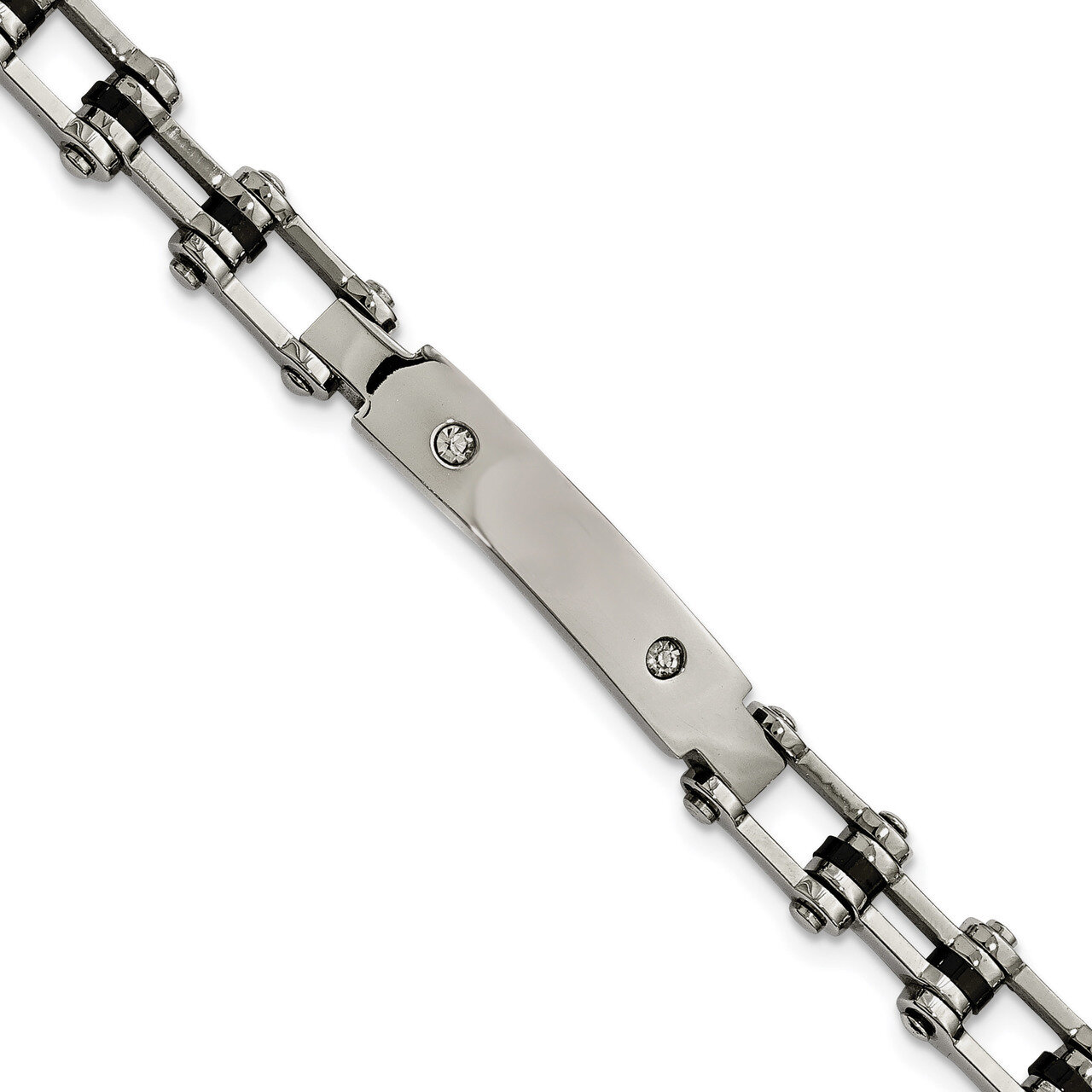 Black IP-plated CZ Bracelet Stainless Steel Polished SRB1990-8.5 by Chisel, MPN: SRB1990-8.5, 19110…
