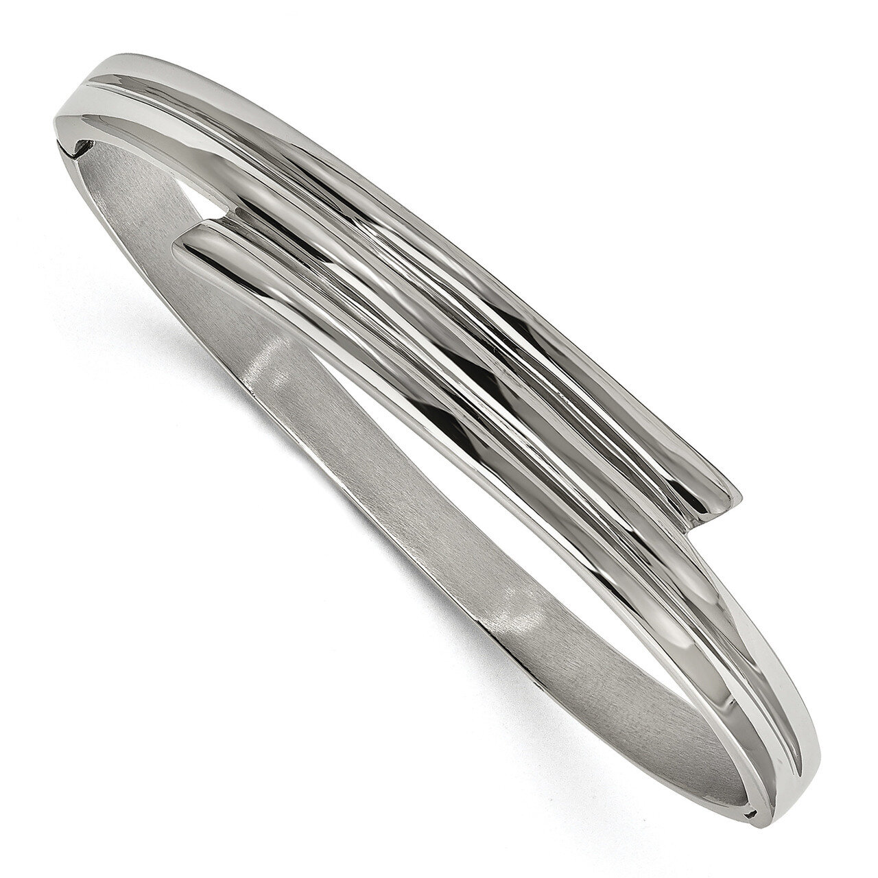 Hinged Bangle Stainless Steel Polished SRB2071 by Chisel, MPN: SRB2071, 191101647659