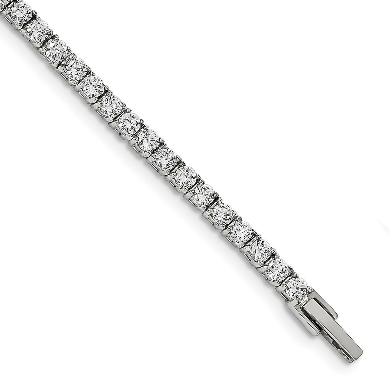 CZ 7.5 Inch Tennis Bracelet Stainless Steel Polished SRB2202-7.5 by Chisel, MPN: SRB2202-7.5, 19110…