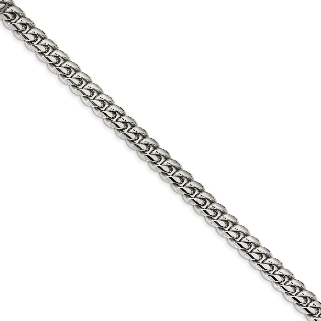 8.25 Inch Curb Chain Bracelet Stainless Steel Polished SRB2224-8.25