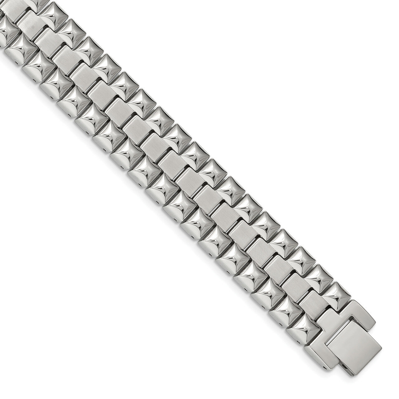 8.25 Inch Heavy Link Bracelet Stainless Steel Brushed and Polished SRB2227-8.25 by Chisel, MPN: SRB…