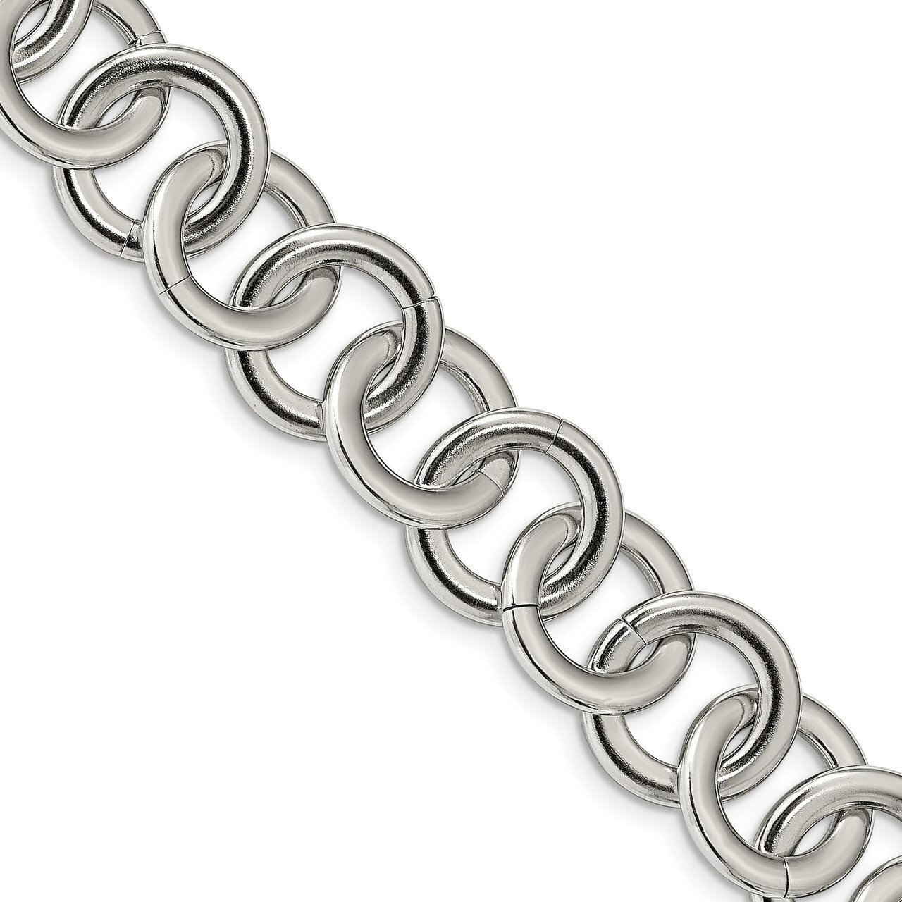 Circle Link 7.5 inch with 1inch Extender Bracelet Stainless Steel Polished SRB2522-7.5 by Chisel, M…