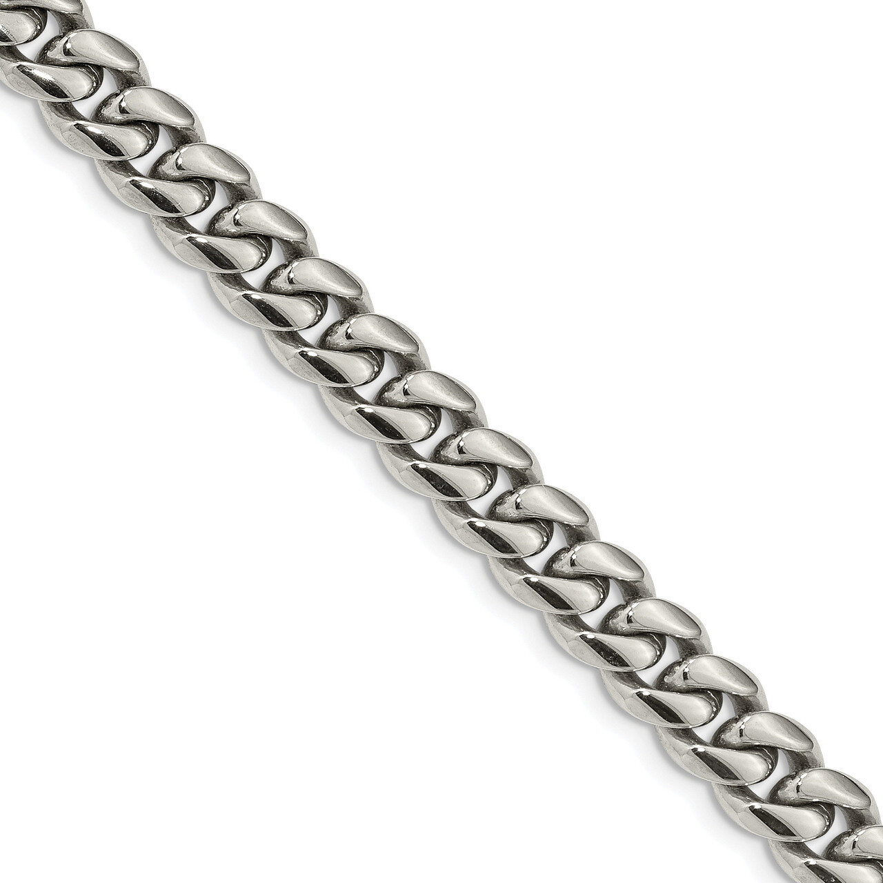 8.5 Inch Curb Chain Bracelet Stainless Steel Polished SRB2524-8.5