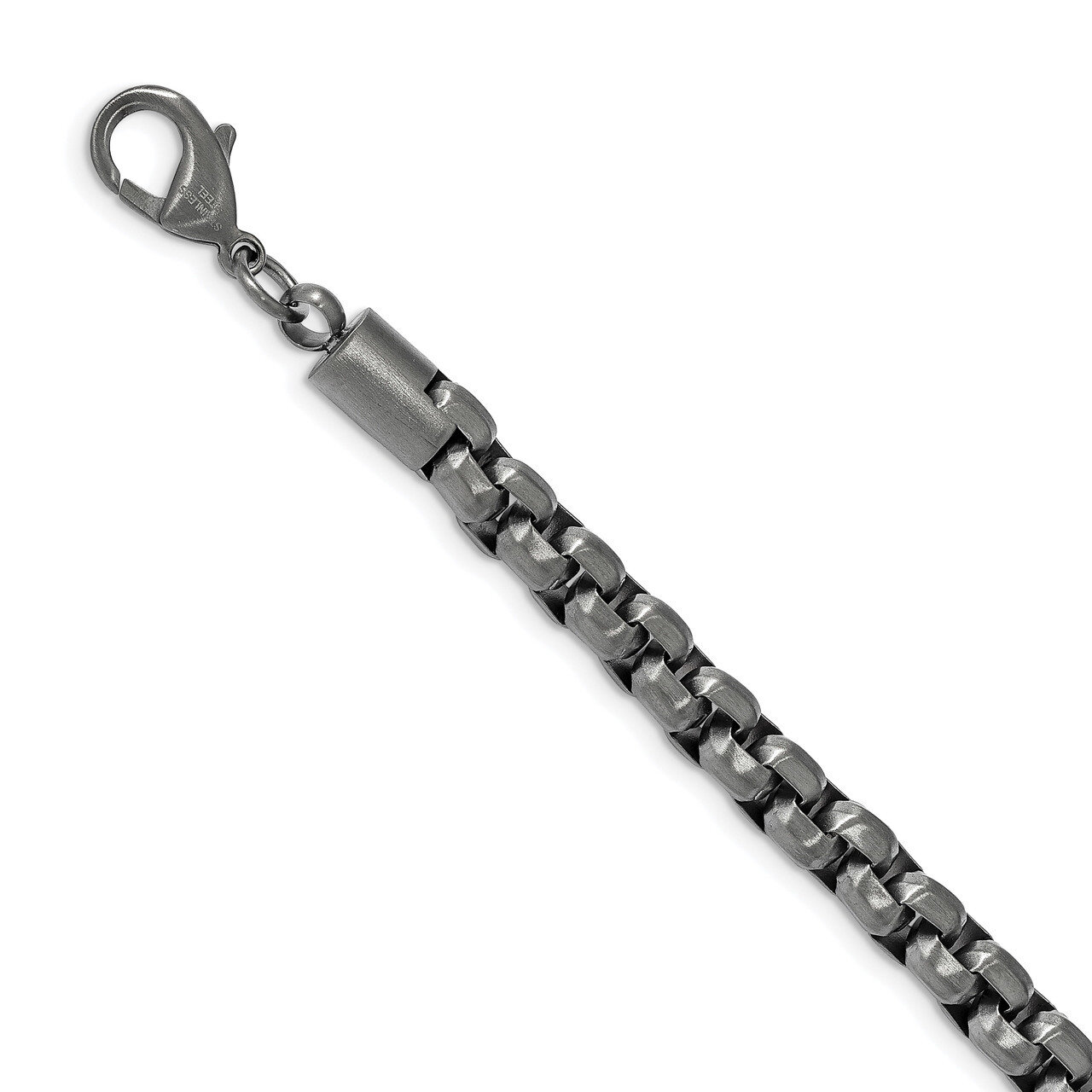 Gun Metal IP-plated Box Chain 8.5 Inch Bracelet Stainless Steel Polished SRB2526-8.5