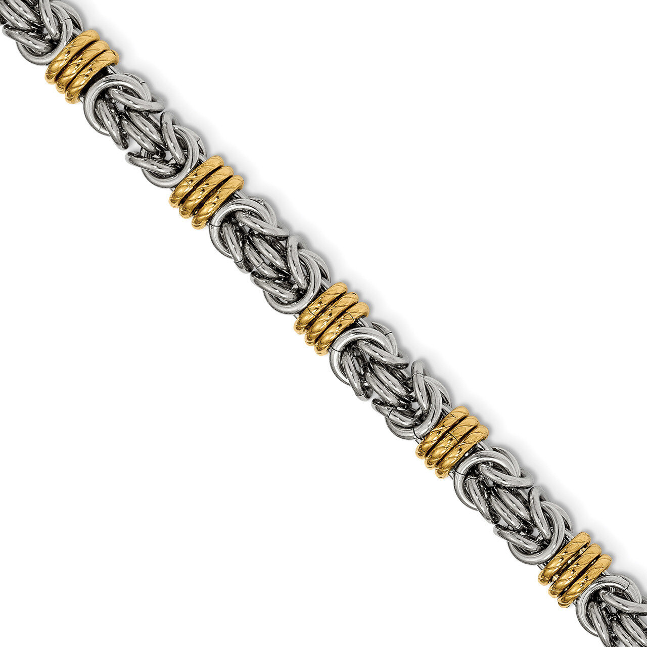 Yellow IP-plated 8.25 Inch Bracelet Stainless Steel Polished SRB2527-8.25 by Chisel, MPN: SRB2527-8…