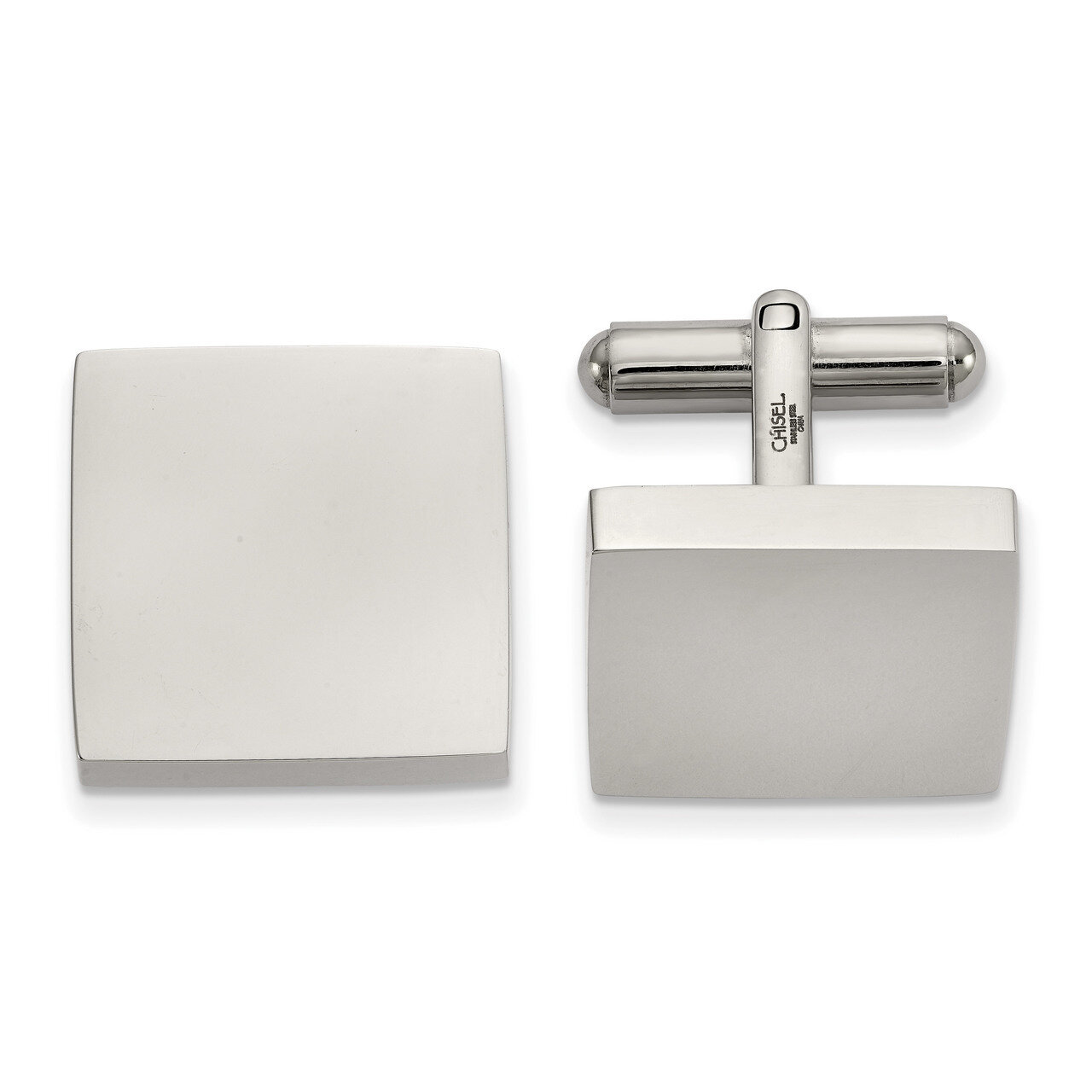 Square Cufflinks Stainless Steel Polished SRC399 by Chisel, MPN: SRC399, 191101017346