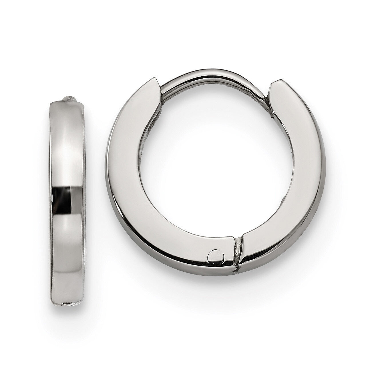 2.2mm Hinged Hoop Earrings Stainless Steel Polished SRE1216 by Chisel, MPN: SRE1216, 191101499197