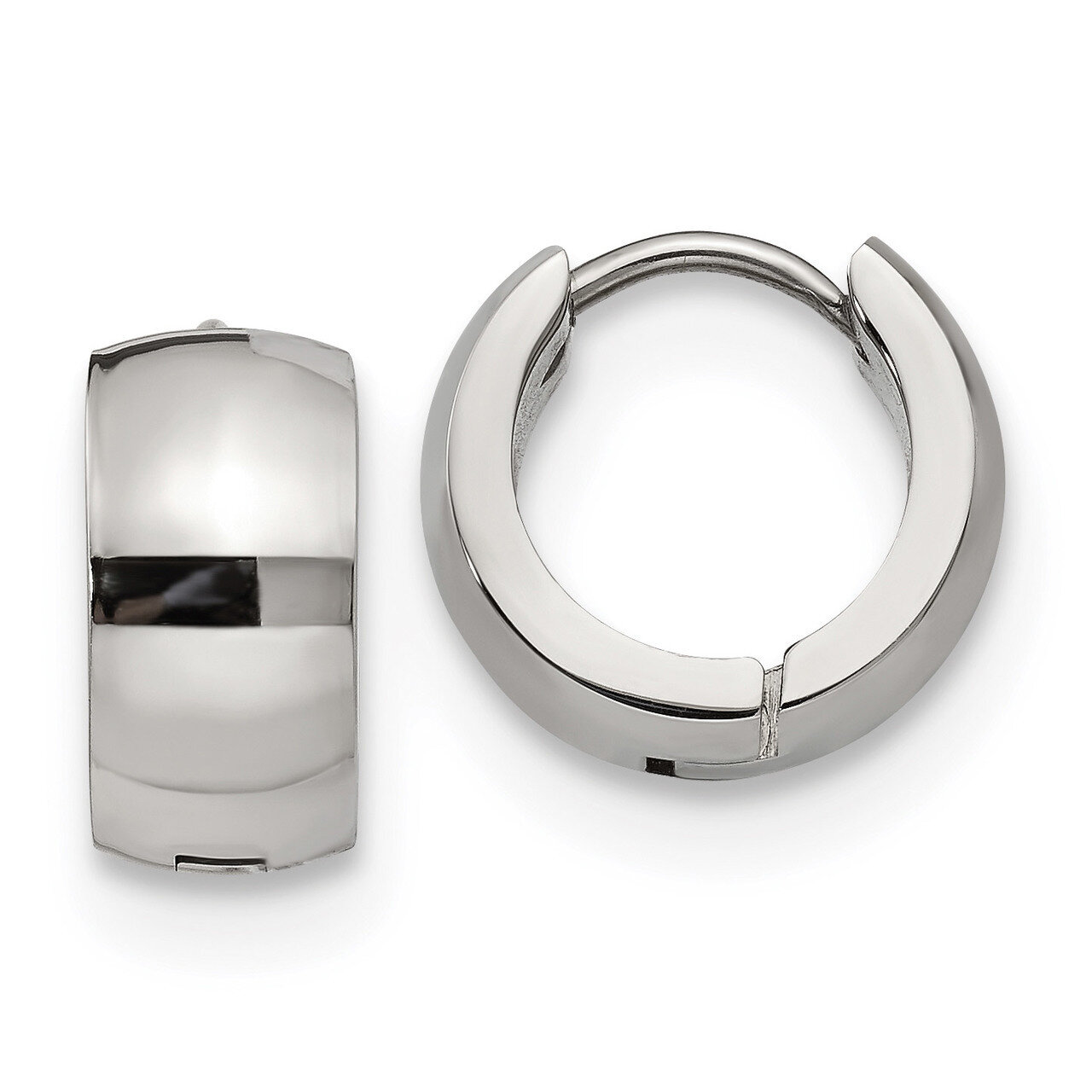 6.0mm Hinged Hoop Earrings Stainless Steel Polished SRE1220 by Chisel, MPN: SRE1220, 191101499999