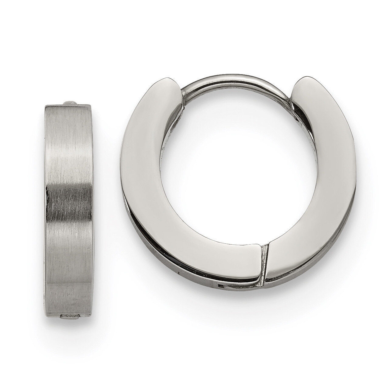 3.0mm Hinged Hoop Earrings Stainless Steel Brushed and Polished SRE1223