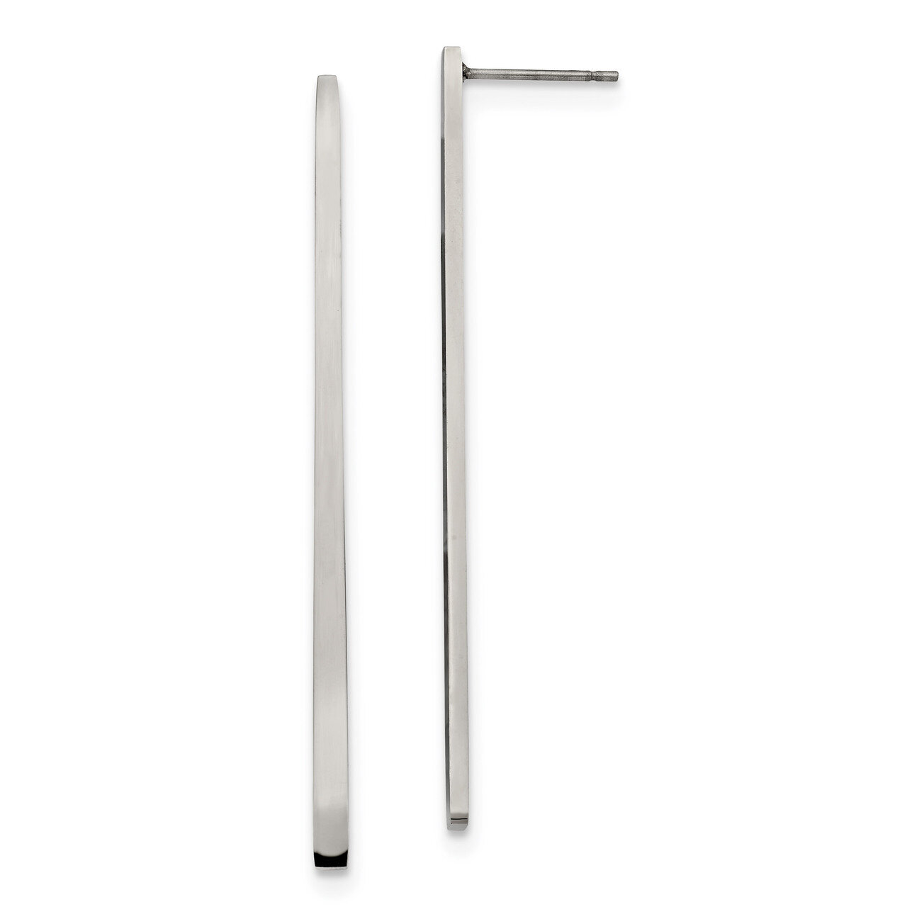 Bar Post Earrings Stainless Steel Polished SRE1245 by Chisel, MPN: SRE1245, 191101499715
