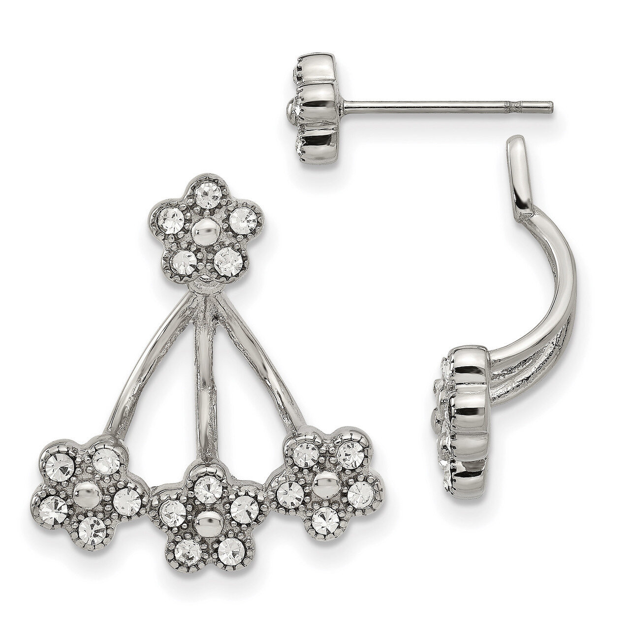 Preciosa Crystal Jacket Post Earrings Stainless Steel Polished SRE1251 by Chisel, MPN: SRE1251, 191…