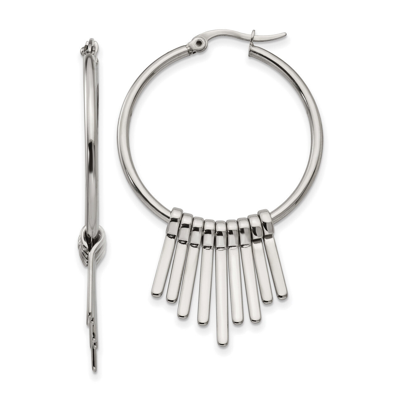Hoop Earrings Stainless Steel Polished SRE1256 by Chisel, MPN: SRE1256, 191101017445