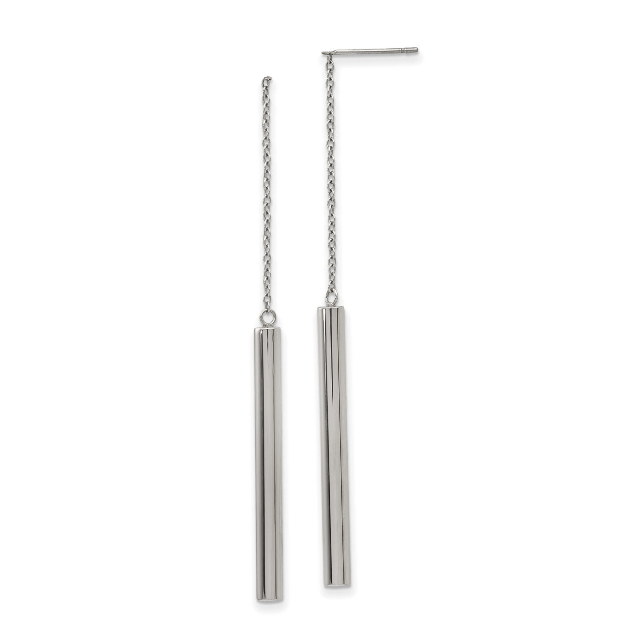 Bar Threader Earrings Stainless Steel Polished SRE1268 by Chisel, MPN: SRE1268, 191101017469