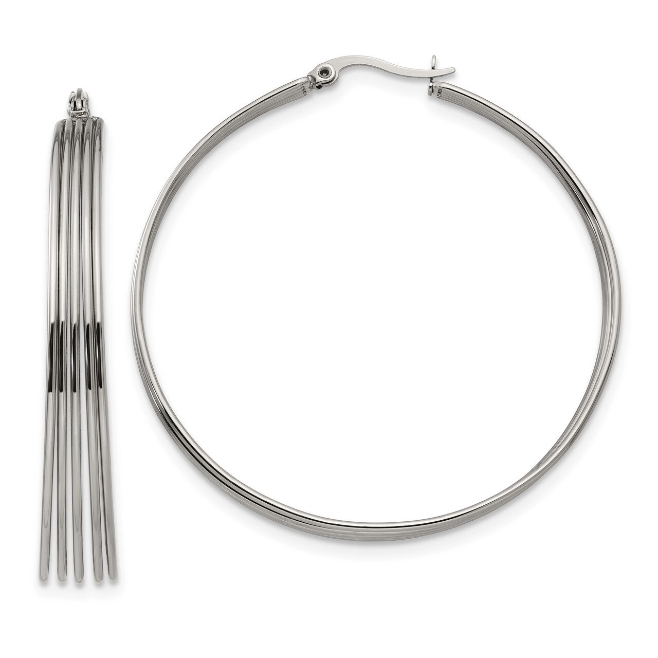 Wire Hoop Earrings Stainless Steel Polished SRE1273