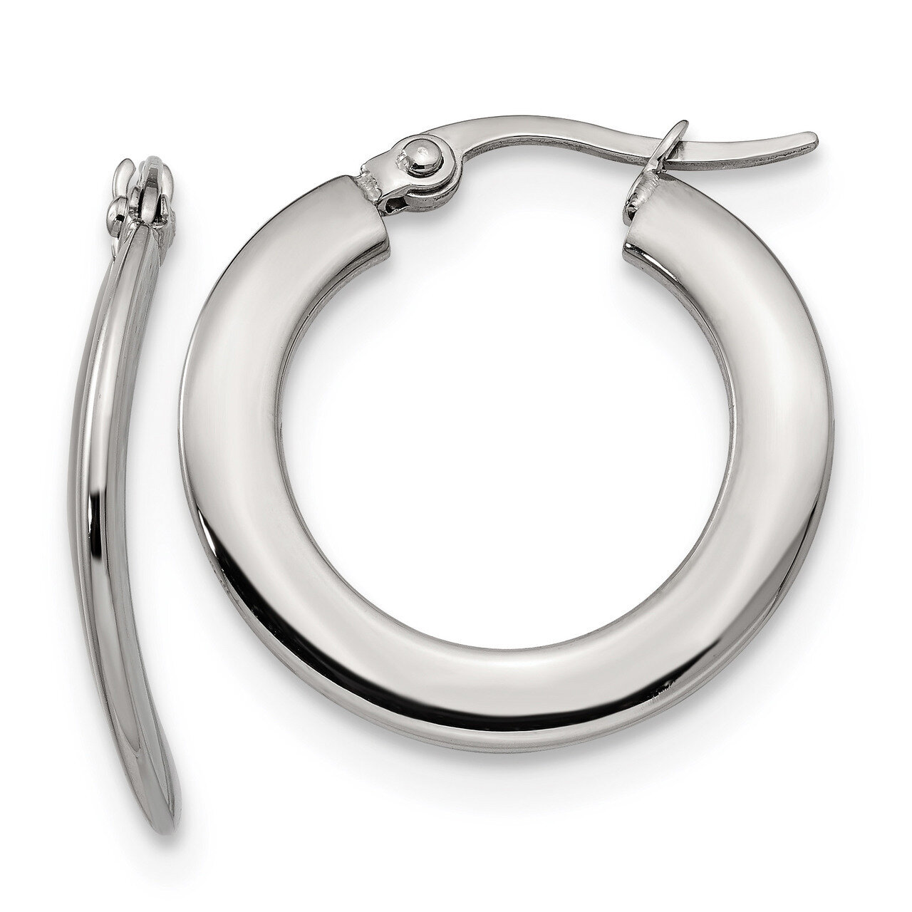 Hoop Earrings Stainless Steel Polished SRE1285 by Chisel, MPN: SRE1285, 191101499784