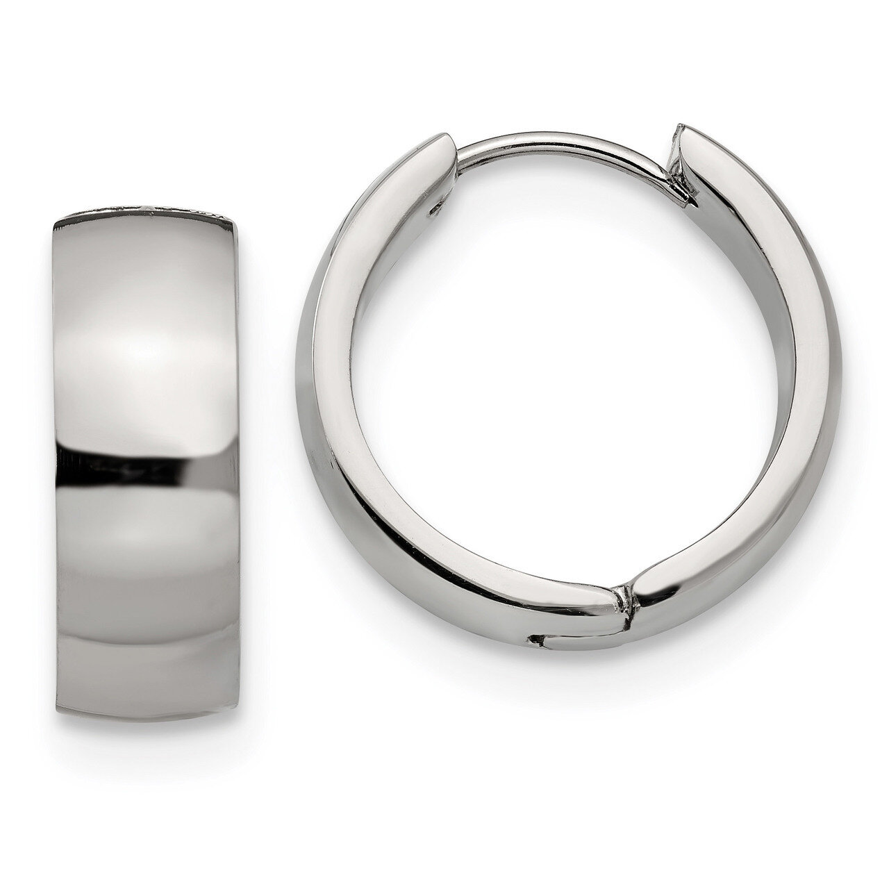 Hinged Hoop Earrings Stainless Steel SRE1318 by Chisel, MPN: SRE1318, 191101499340