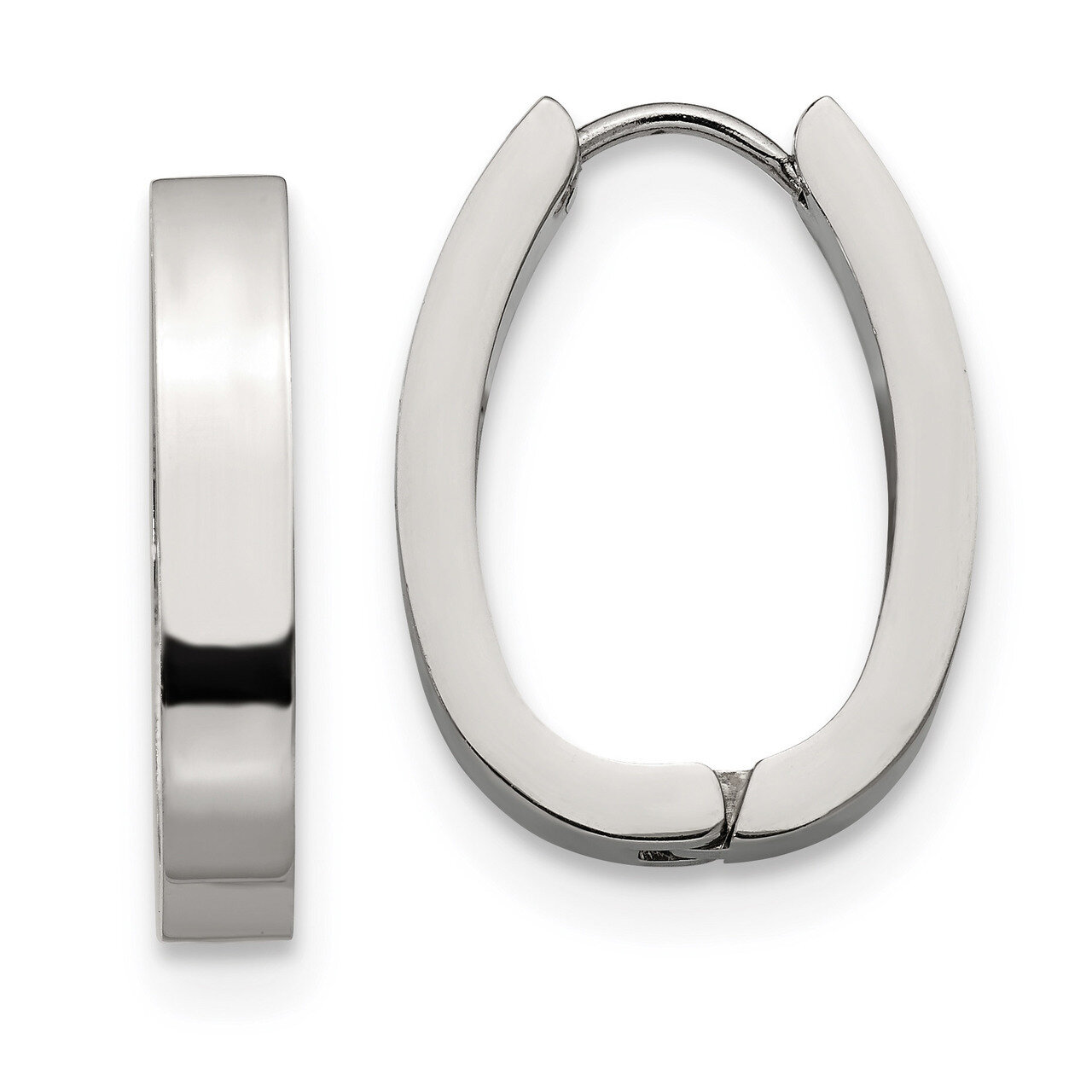 Hinged Hoop Earrings Stainless Steel SRE1323 by Chisel, MPN: SRE1323, 191101499357