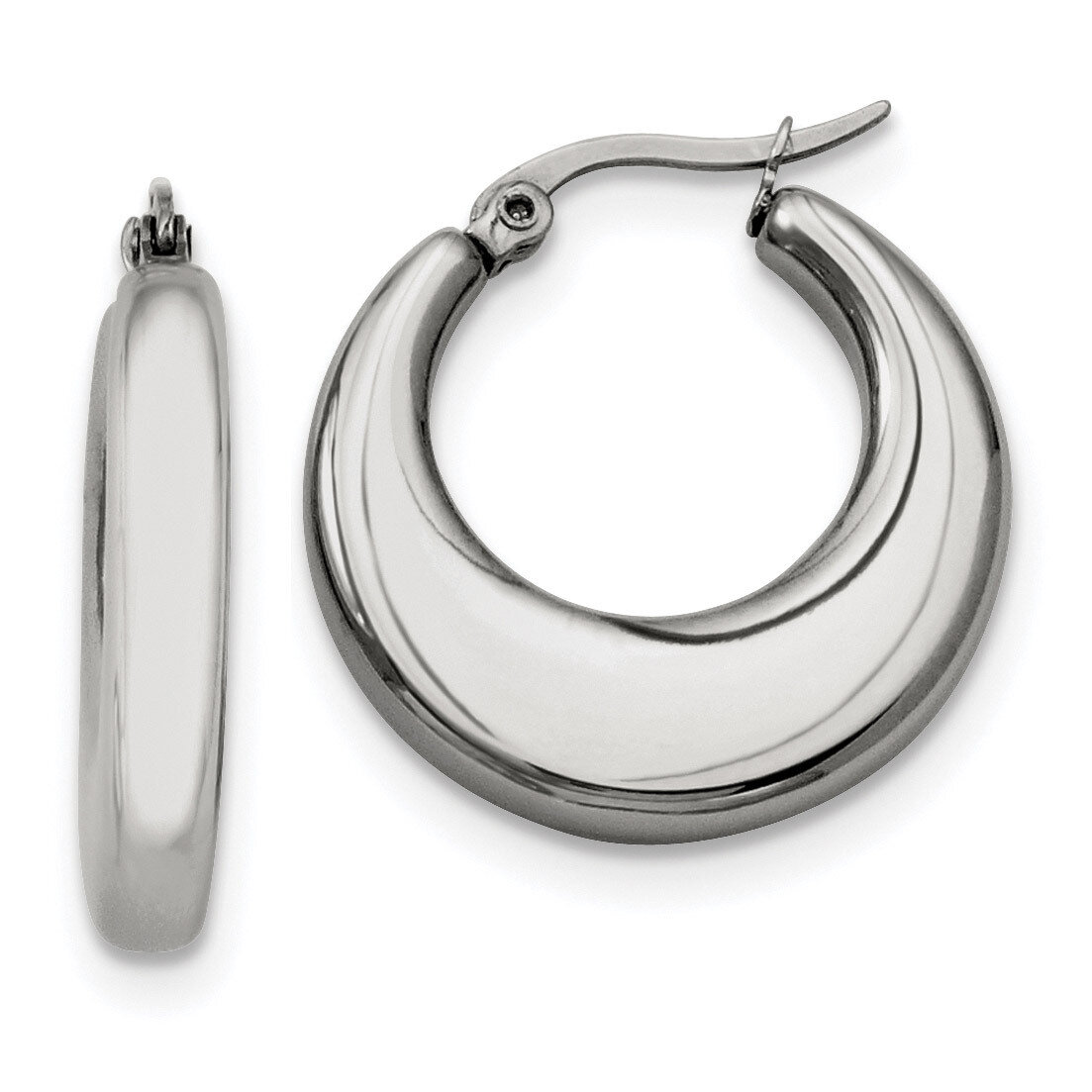 25mm Hollow Hoop Earrings Stainless Steel SRE487 by Chisel, MPN: SRE487, 886774986753