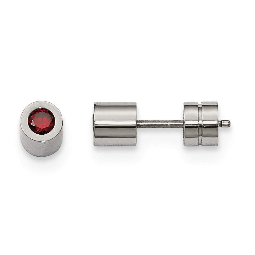 CZ Jan Birthstone Polished Post Earrings Stainless Steel SRE997 by Chisel, MPN: SRE997, 191101645235