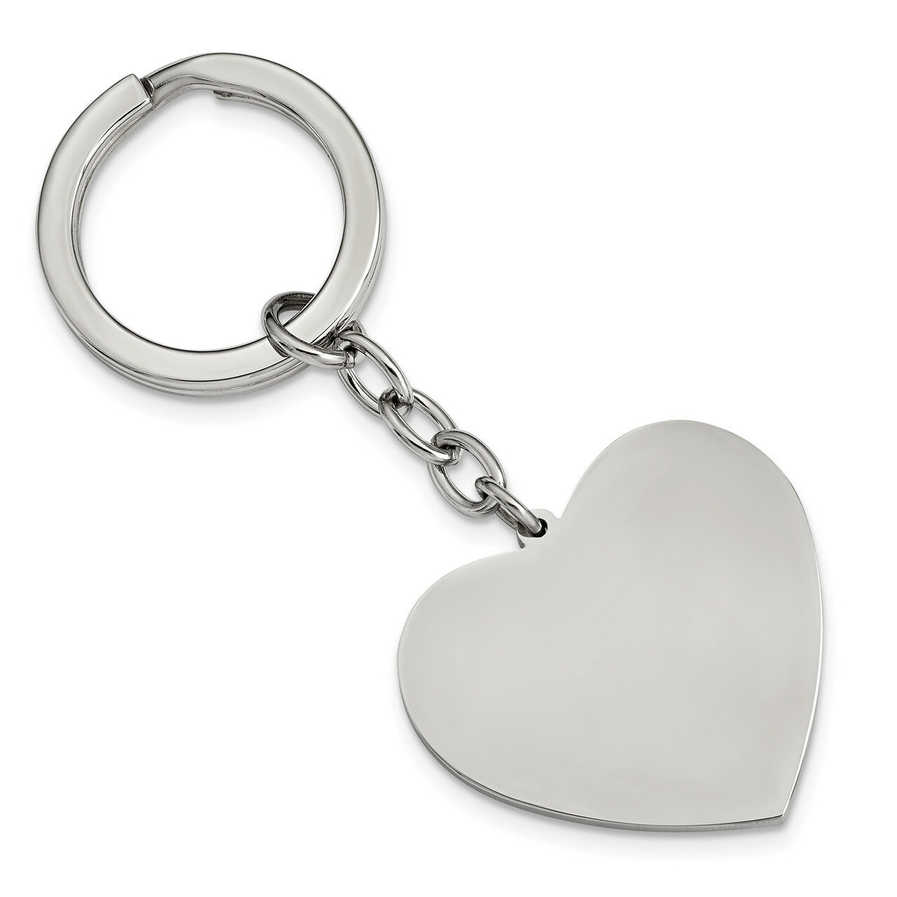 Heart Key Ring Stainless Steel Polished SRK138