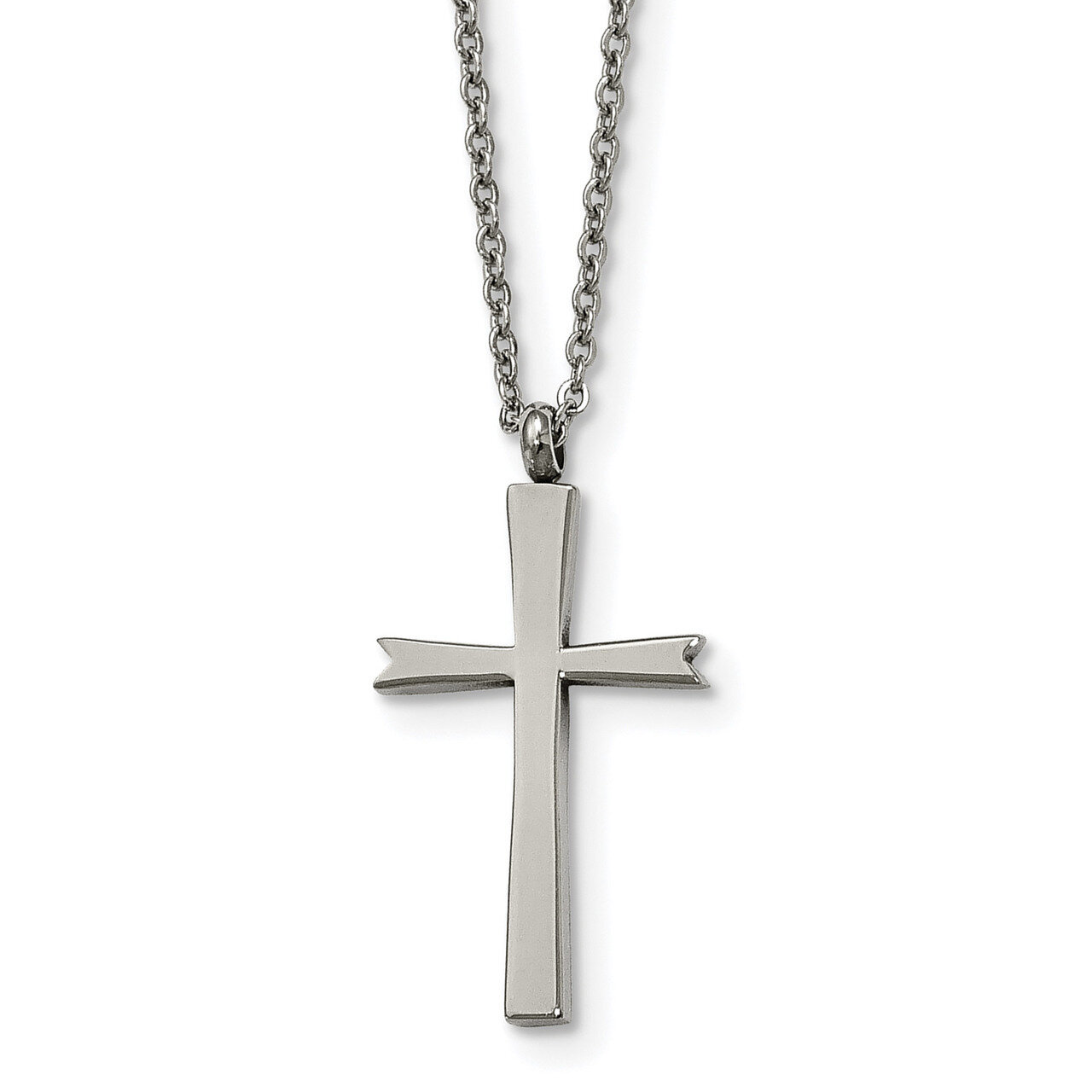 Cross Necklace Stainless Steel Polished SRN1854-18