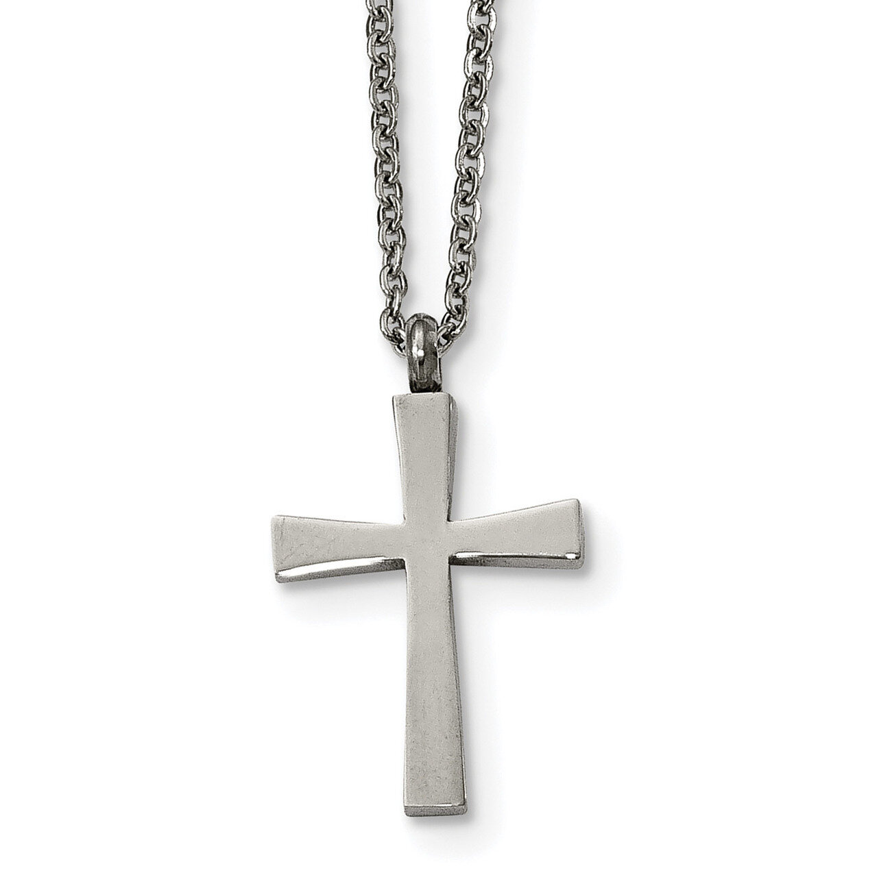 Small Cross Necklace Stainless Steel Brushed and Polished SRN1855-18 by Chisel, MPN: SRN1855-18, 88…